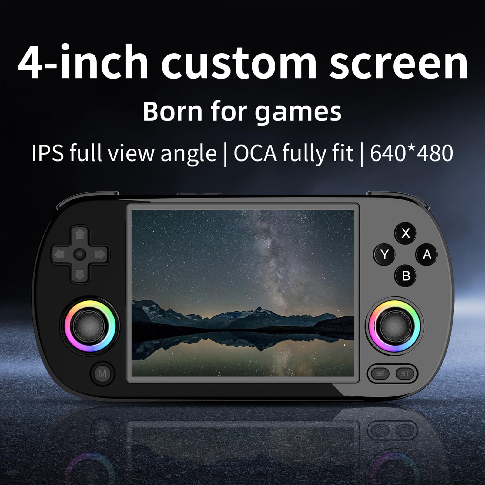RG40XX H Retro Handheld Game Console with HDMI TV Output, 4.0 Inch IPS Screen, Built-in 5000+ Games, 64GB TF Card (Iron Black) - Perfect for Retro Gaming, Travel Entertainment & Gift Giving