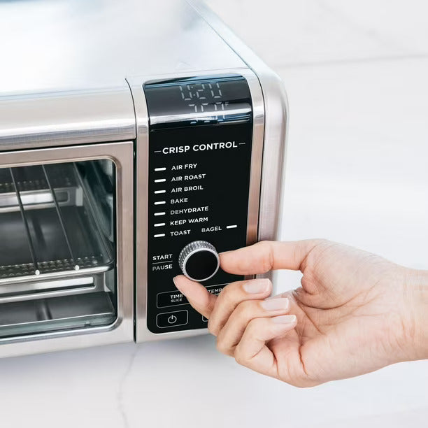 Ninja SP100 Digital Air Fry Countertop Oven - 6-in-1 Multi-Function Toaster Oven with Air Fry, Bake, Broil, Toast, Roast & Reheat | Includes Air Fry Basket, Wire Rack & Crumb Tray | Space-Saving Flip-Up Design | Perfect for Small Kitchens, Dorms & Apartments | Silver