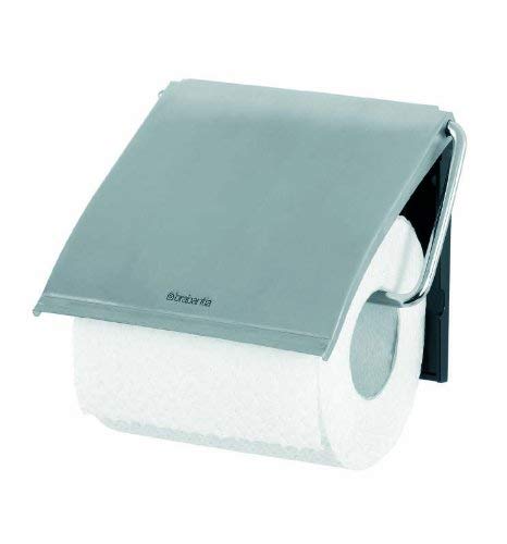 Brabantia Renew Toilet Paper Holder - Left & Right Handed, No-Drill or Drill Installation, Rust-Free Steel Bathroom Tissue Dispenser - Perfect for Modern Homes & Apartments