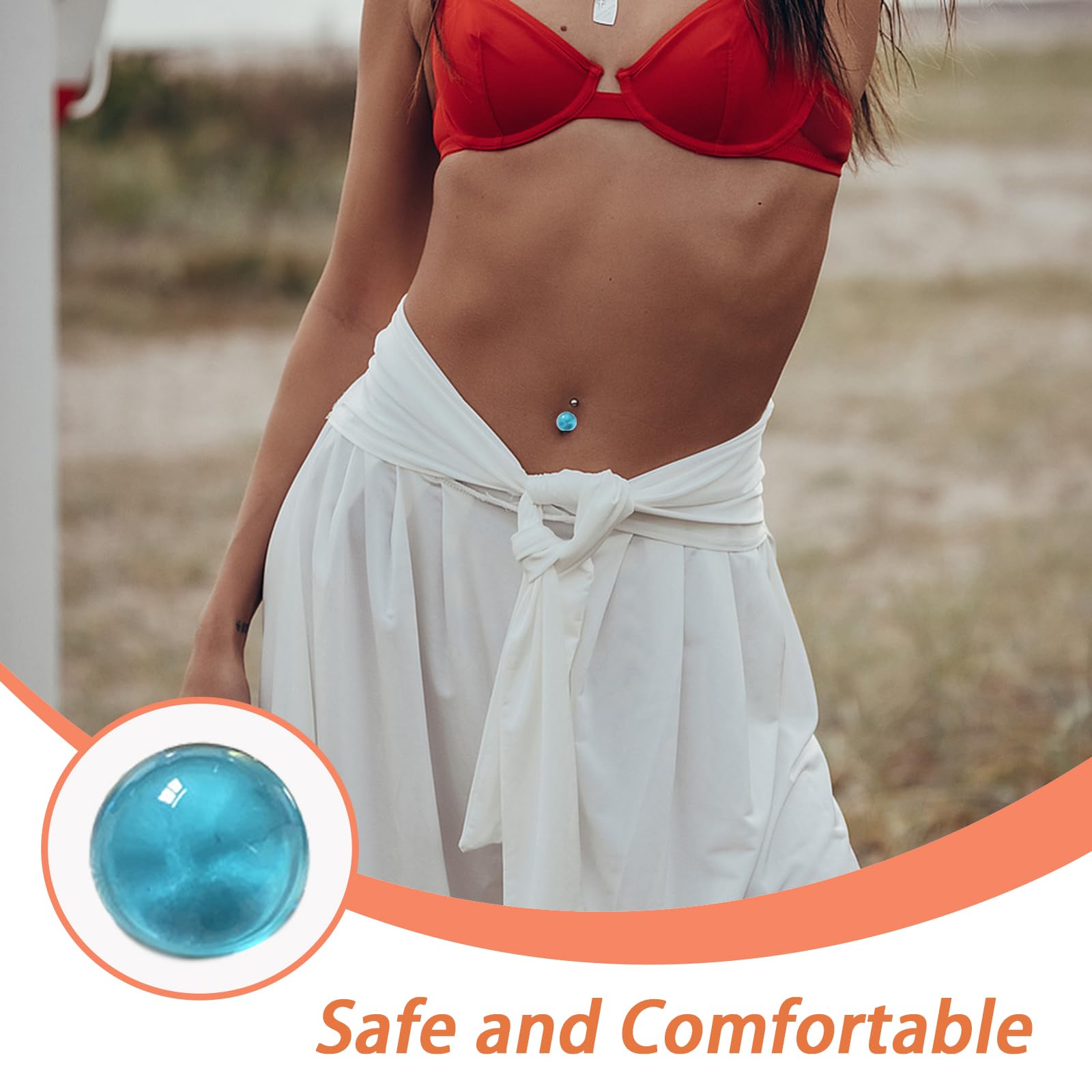 12PCS Ball-Shape Belly Button Plugs for Post Tummy Tuck Surgery - 6 Sizes (2 Each) + 20pcs Medical Tape - Ideal for Liposuction & Umbilical Hernia Recovery (Blue) - Perfect for Post-Op Care & Comfort After Abdominal Procedures