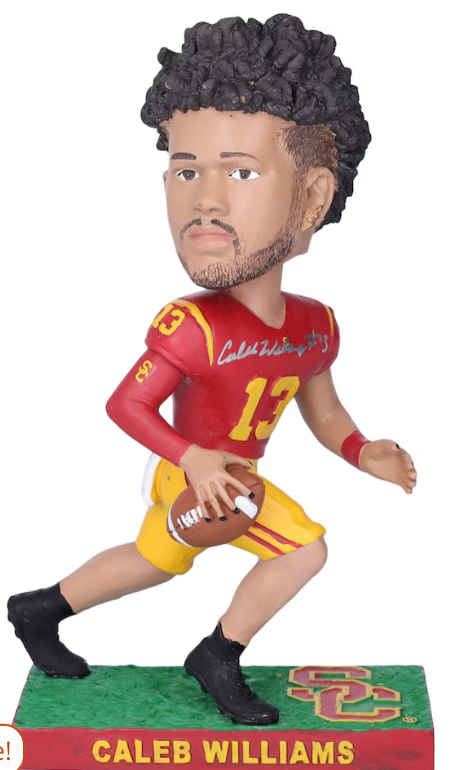 Caleb Williams USC Trojans Autographed Bobblehead - Fanatics Authentic Collectible - Perfect for Football Fans, Sports Memorabilia Collectors & Game Room Decor