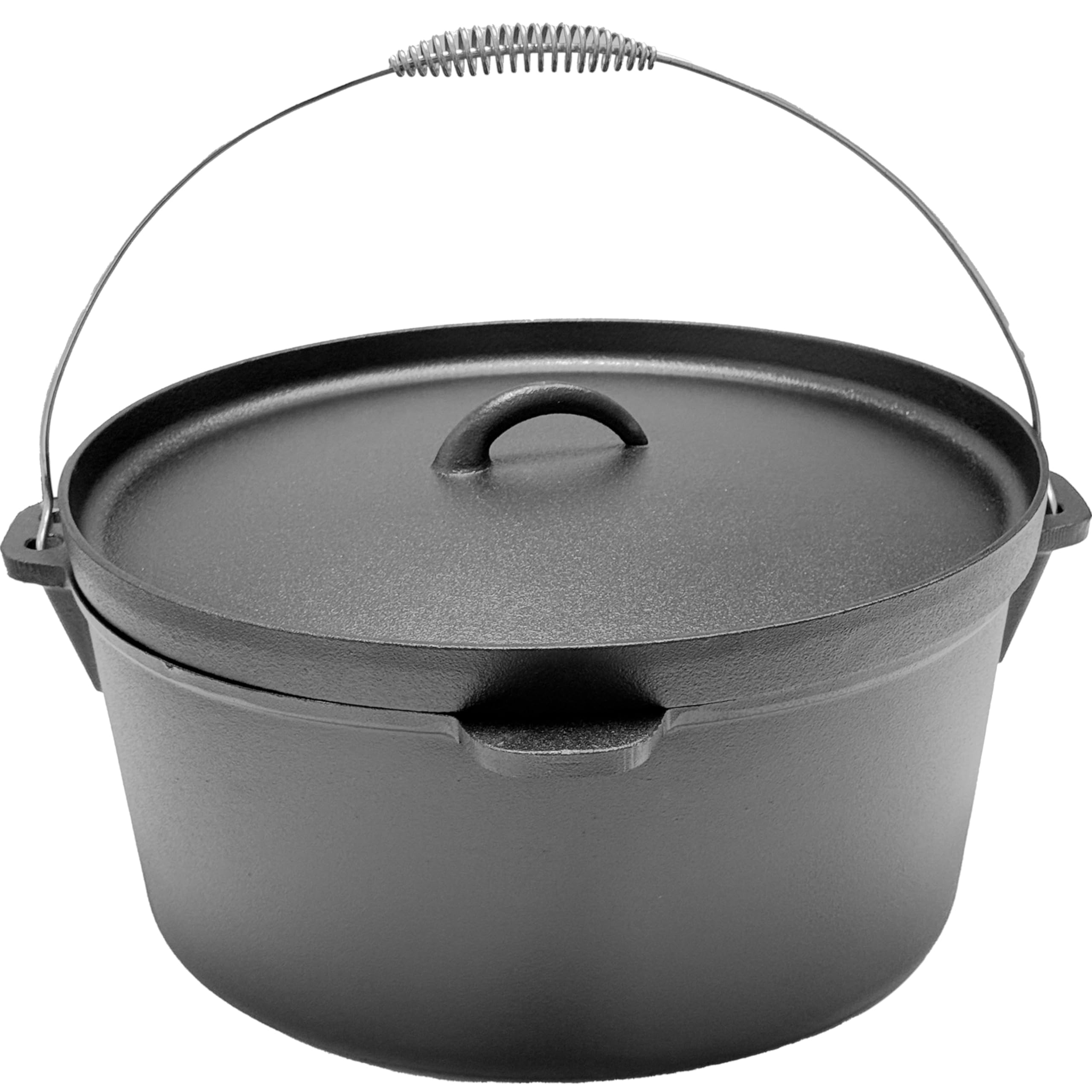 Premium 16-Quart Pre-Seasoned Cast Iron Dutch Oven with Tight-Fitting Lip Lid - Perfect for Camping, Braising, Stews & Outdoor Cooking