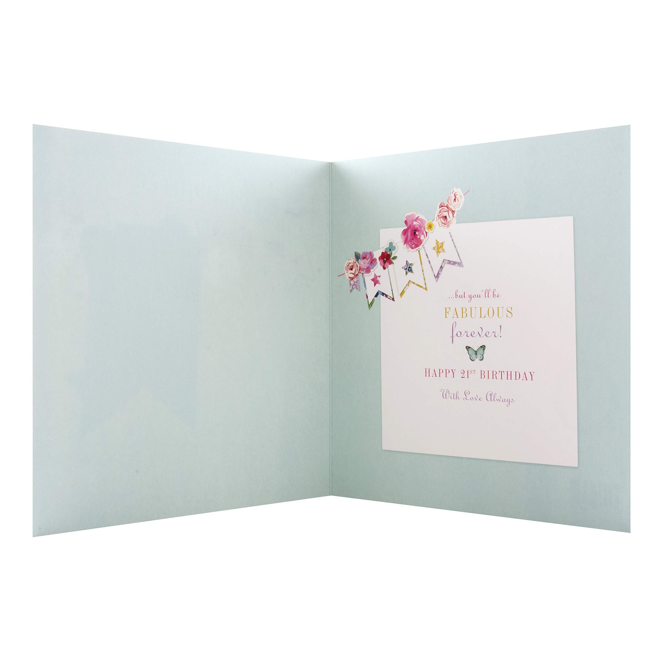 Hallmark 21st Birthday Card for Daughter - 'Bellissima' 3D Bunting Design | Funny & Heartwarming Greeting Card for Adult Daughter's Milestone Birthday | Perfect for College Graduation, First Job Celebration & Coming of Age Gifts