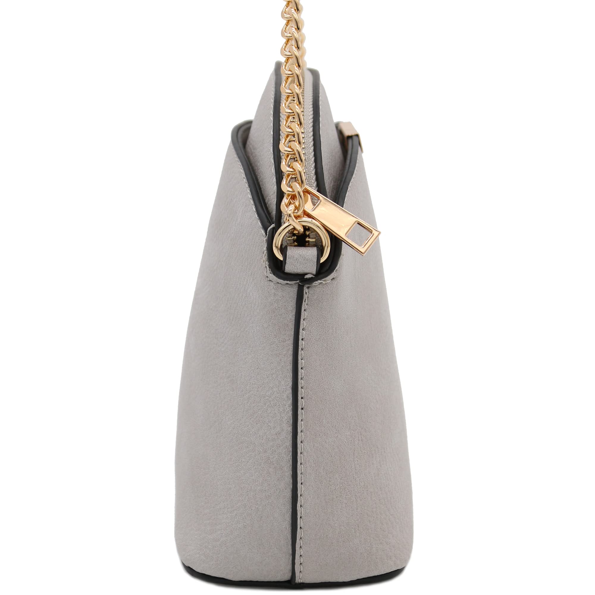 Stylish Faux Leather Small Dome Crossbody Bag with Adjustable Chain Strap - Perfect for Casual Outings, Date Nights & Travel Accessories