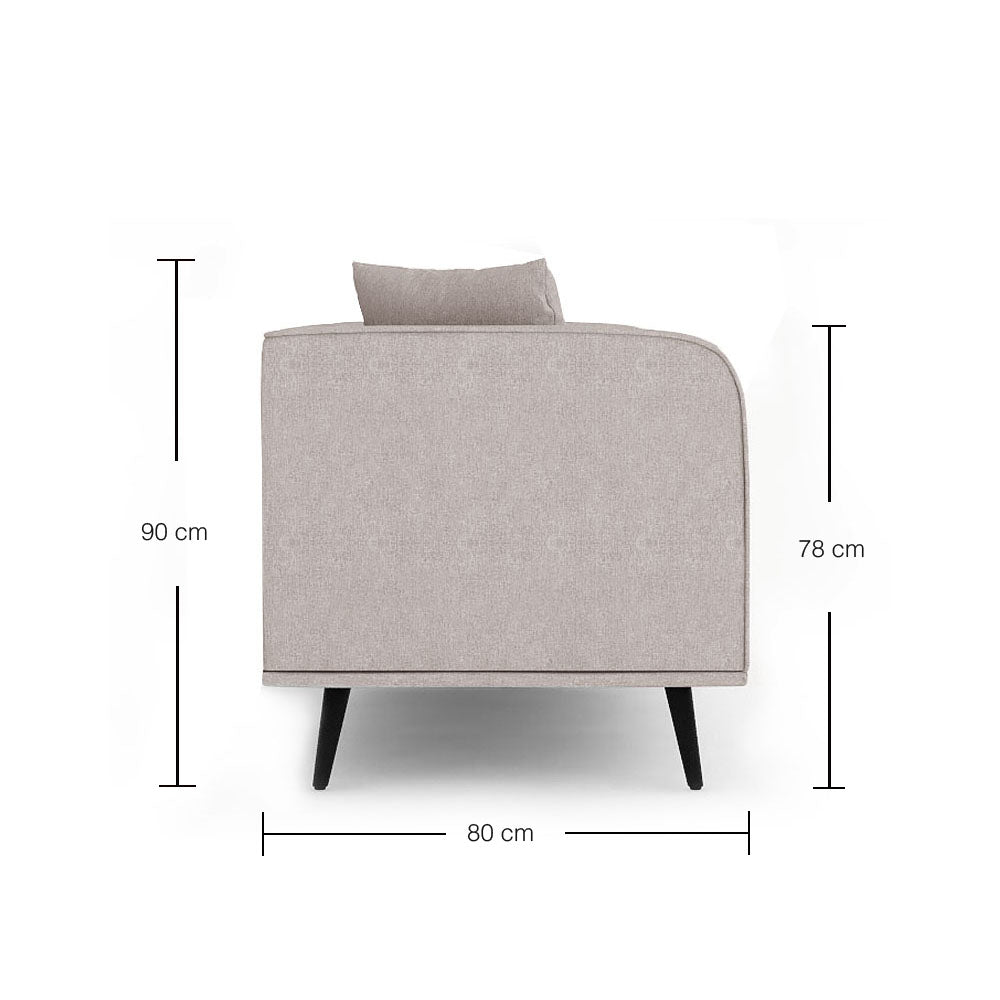 Heather 2.5 Seater Sofa - Modern Fabric Couch for Living Room, Small Space Apartment Furniture, Comfortable Loveseat for Lounge, Office & Guest Room (Beige/Gray)