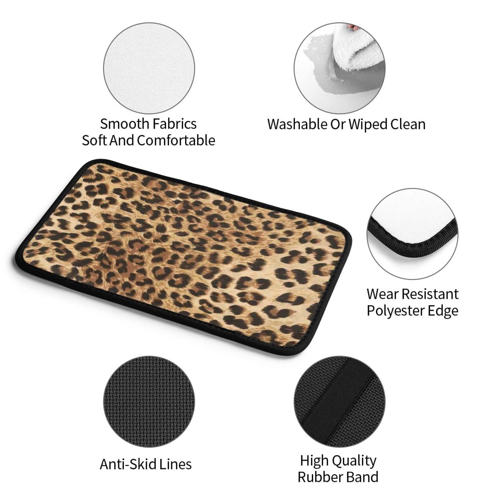 Leopard Print Auto Center Console Pad - Soft Armrest Cushion Cover Protector for Most Cars & Trucks | Comfortable Driving Accessory for Long Commutes & Road Trips