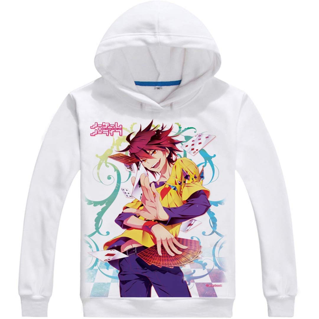 No Game No Life Anime Cosplay Hoodie - Fleece Sweatshirt with Jacket Design for Fans & Collectors - Perfect for Conventions, Halloween, and Casual Wear