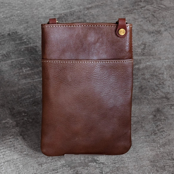 Premium Tochigi Leather Phone Pouch - Handcrafted in Japan - Slim Smartphone Case for iPhone & Android - Perfect for Travel, Work & Everyday Use