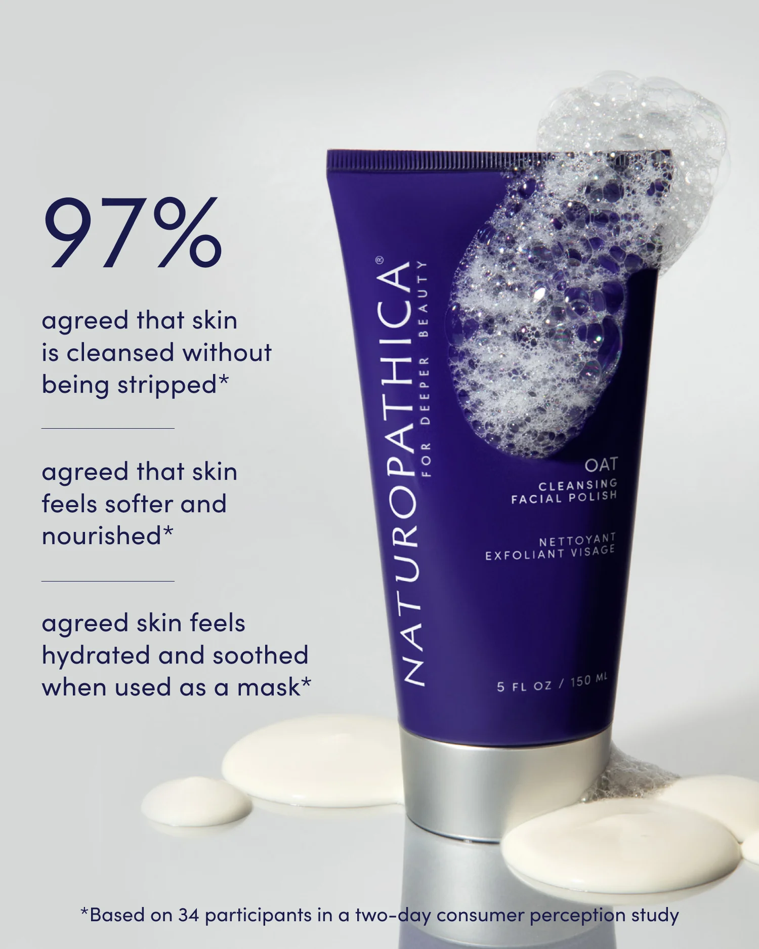 Naturopathica Oat Cleansing Facial Polish - Gentle Exfoliating Scrub for Sensitive Skin | Daily Face Wash & Brightening Treatment | Perfect for Dry, Acne-Prone Skin Care Routine