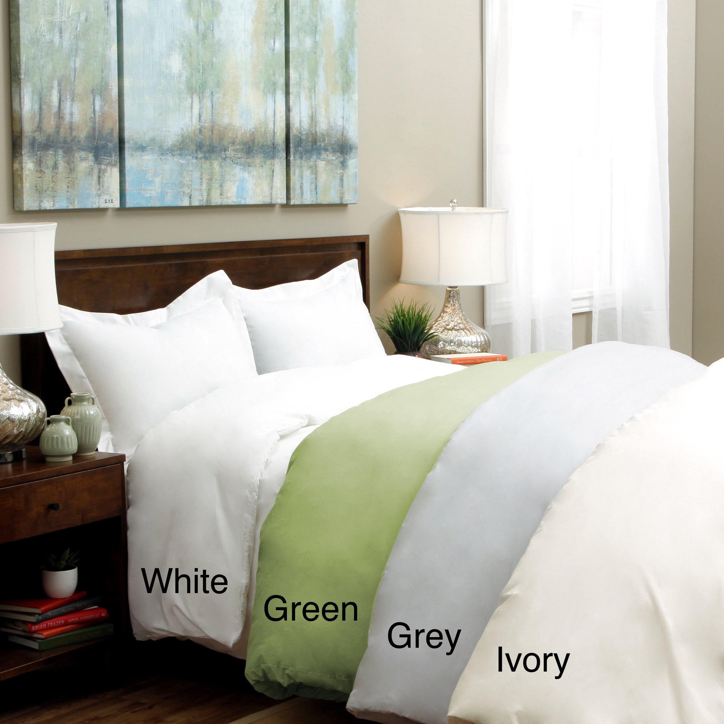 Tribeca Living 100% Cotton King Duvet Cover Set - 350 Thread Count Percale Bedding with Duvet Cover & 2 Shams - Oversized Luxury Bedding for King Size Beds - Soft Breathable Cotton for All Seasons - Perfect for Master Bedrooms, Guest Rooms & Hotels