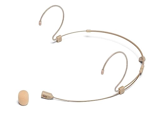 Samson DE60X Unidirectional Headset Microphone with Miniature Condenser - Professional Wireless Mic for Performers, Presenters & Broadcasters - Includes 4 Adapter Cables for Shure, Sennheiser & Other Systems (Beige) - Perfect for Live Performances, Public Speaking & Studio Recording