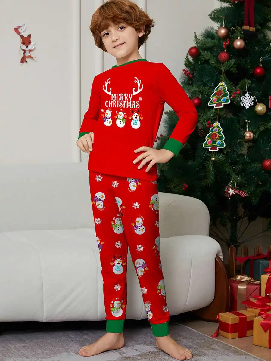 Snowman Christmas Matching Family Pajamas Set - Cozy Holiday Sleepwear for Adults & Kids - Perfect for Christmas Morning & Family Photos
