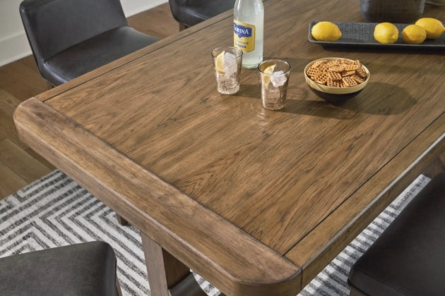 Cabalynn 36-Inch Counter Height Dining Table Set with 6 Bar Stools - Modern Kitchen Island Breakfast Nook Set for Small Spaces, Entertaining & Family Gatherings