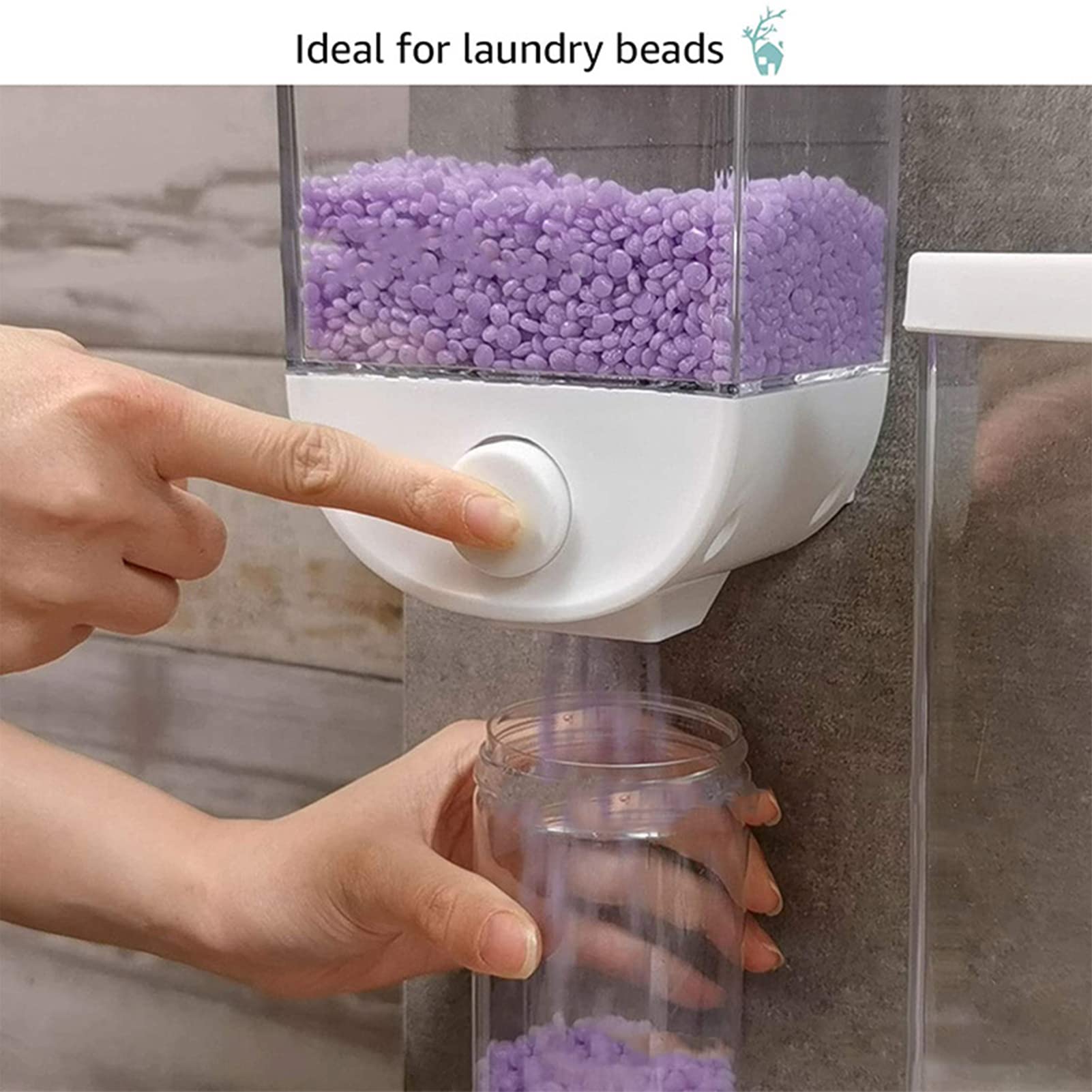 Airtight Food Storage Container - 1.5L Wall Mounted Kitchen Dispenser for Dry Food, Nuts, Candy, Beans, Pet Food | Perfect for Pantry Organization & Easy Access to Snacks