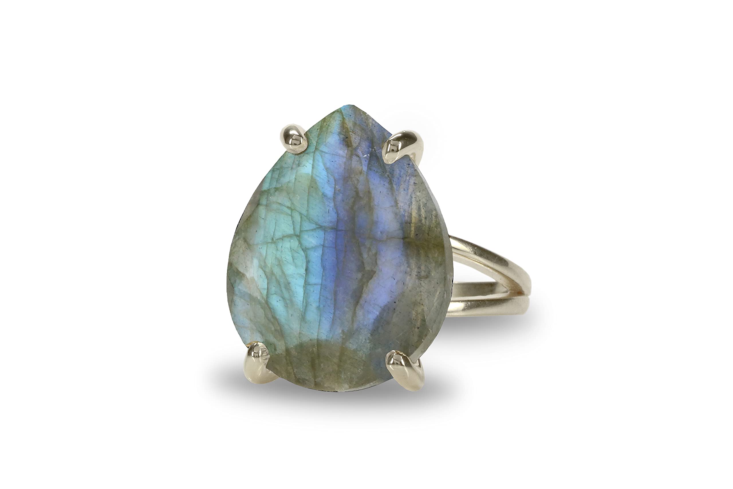 14K Gold Labradorite Ring for Women - Handmade Boho & Everyday Jewelry - Gift Ready with Fancy Box - Perfect for Layering, Office Wear & Special Occasions