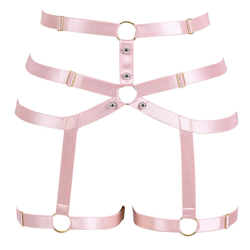 Women's Stretchy Body Harness Garter Belt - Gothic Punk Waist Strap & Leg Suspender for Dance, Photography, Cosplay & Fashion Outfits