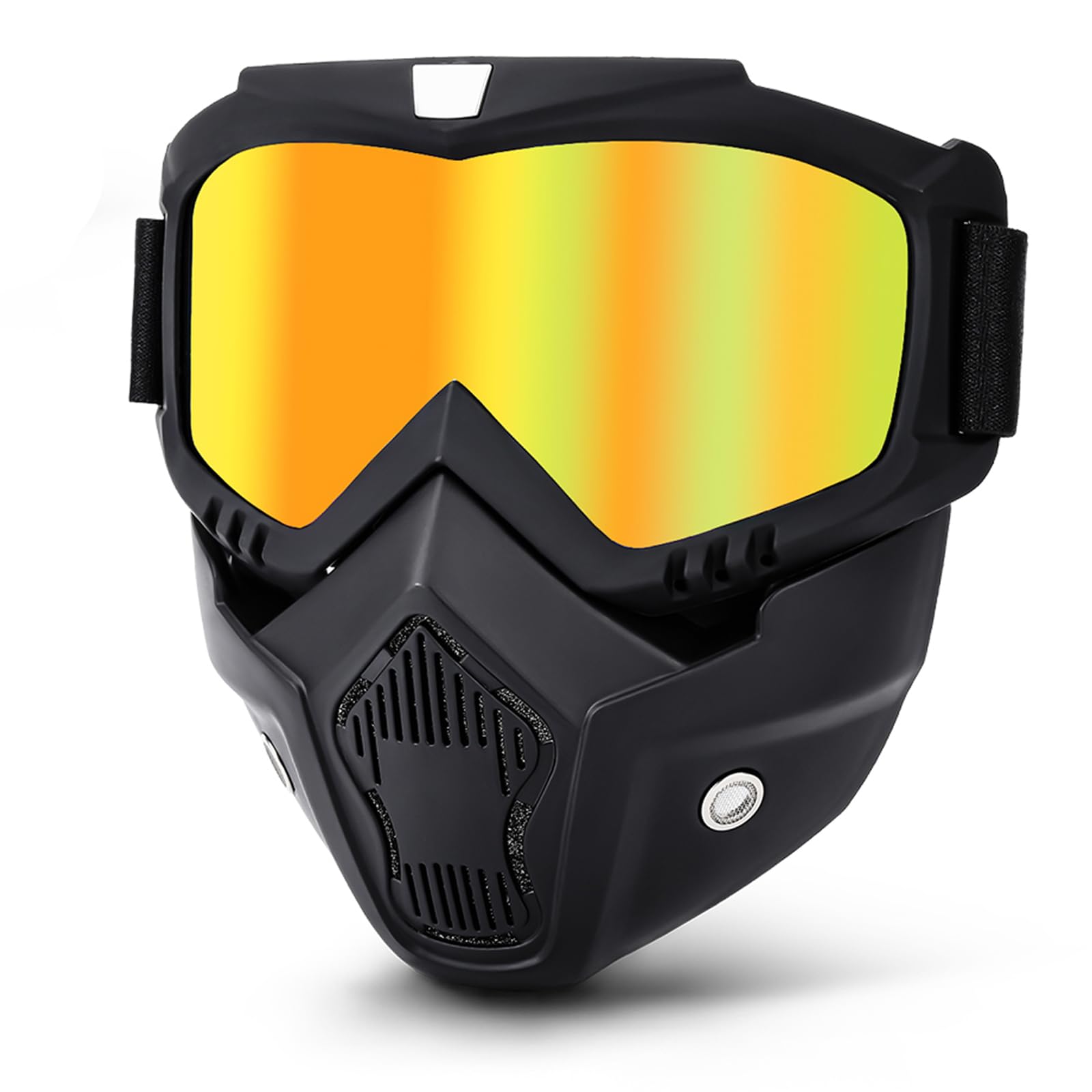 Anti-Fog Motorcycle Goggles - Detachable Paintball & Airsoft Mask for Skiing, Dirt Bike & ATV Riding - Protective Face Gear for Outdoor Sports & Extreme Activities
