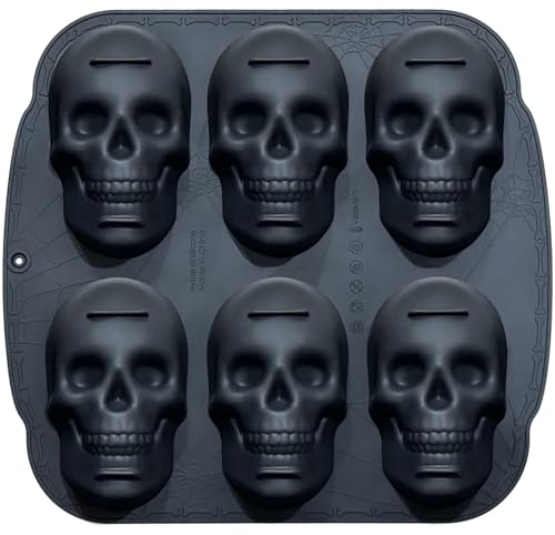 6 Cavity Skull Cakelet Mold (Black)