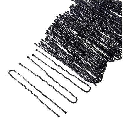 HARU MALL 70-Pack Long Bobby Hair Pins & U-Shape Hair Clips for Women - Black 2 Inch Hair Styling Accessories for Updos, Buns, Braids & Wedding Hairstyles