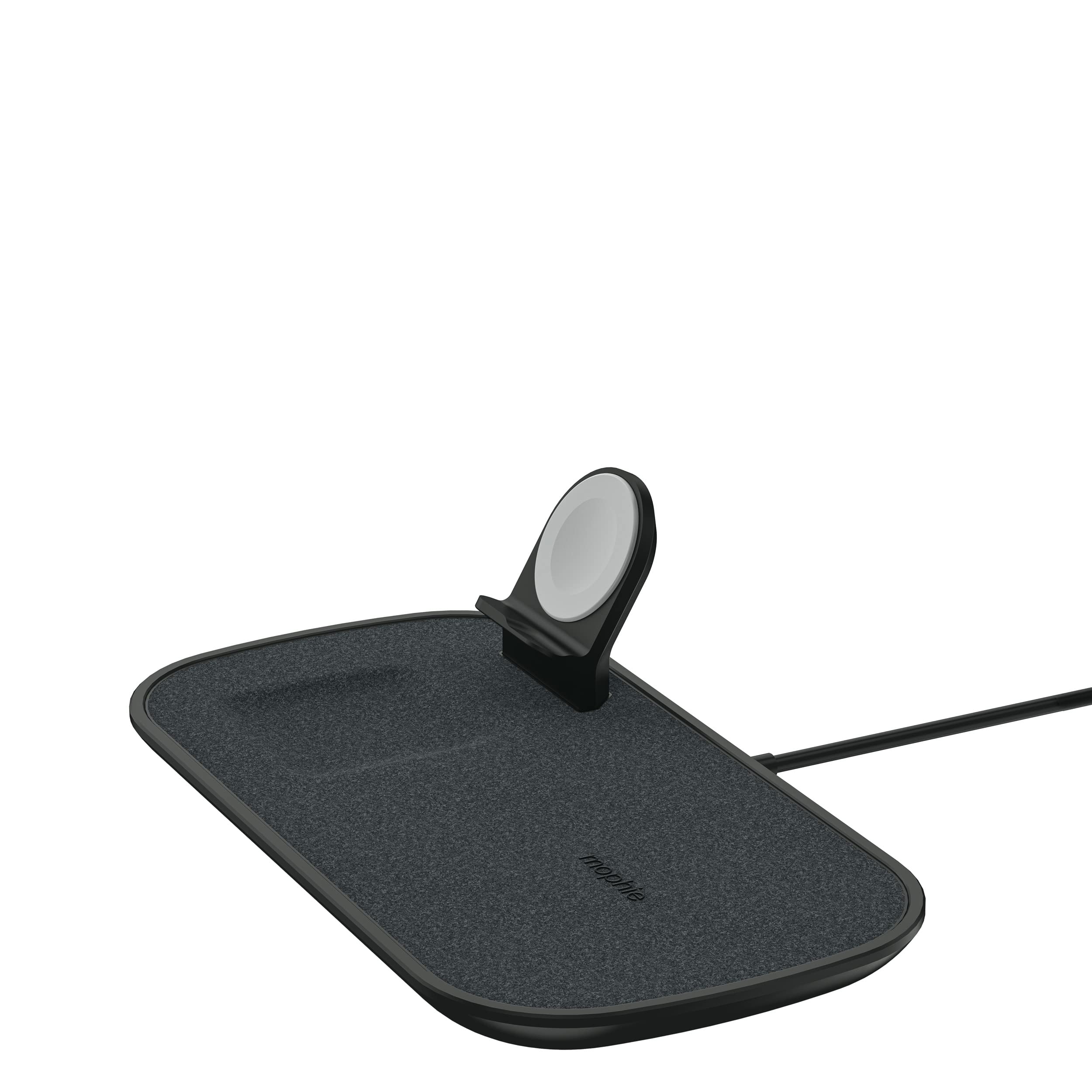 mophie 3-in-1 Wireless Charging Pad - 7.5W Qi-Certified Fast Charger for iPhone 11/12/13 Series, XS Max/XS/XR/X, 8/8 Plus, AirPods & Apple Watch (Black) | Perfect for Bedside, Office & Travel Charging