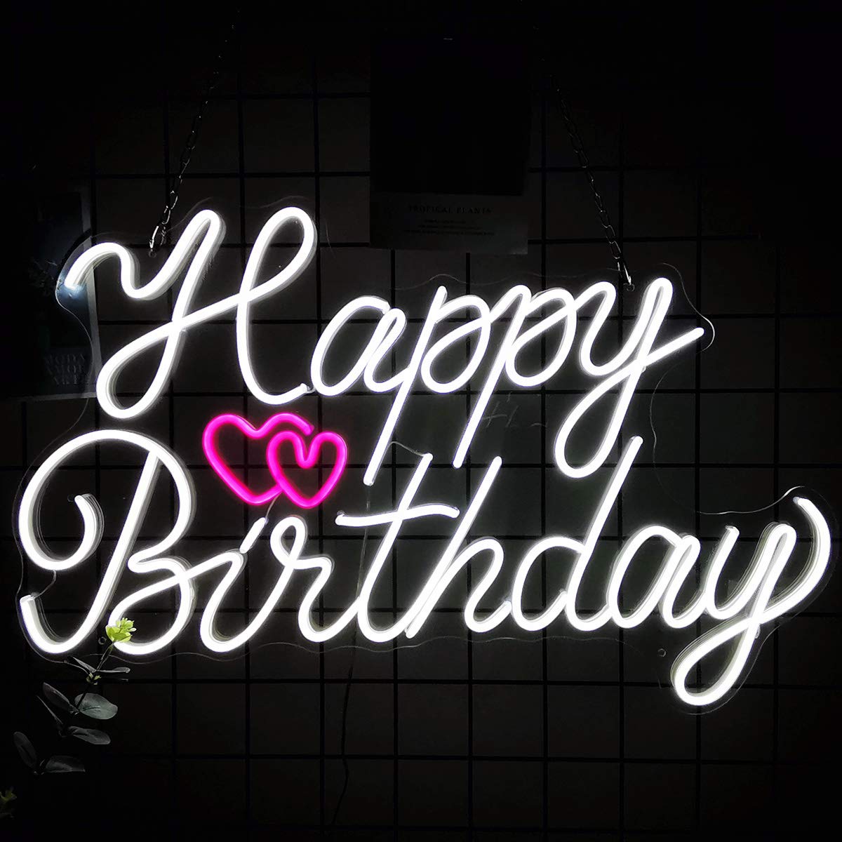 28 Inch Happy Birthday LED Neon Light Sign for Wall - Customizable Party Decor for Kids, Friends, Lovers - Perfect for Home, Restaurant & Hotel Celebrations - Durable Wall Hanging Light for Birthday Parties & Special Events