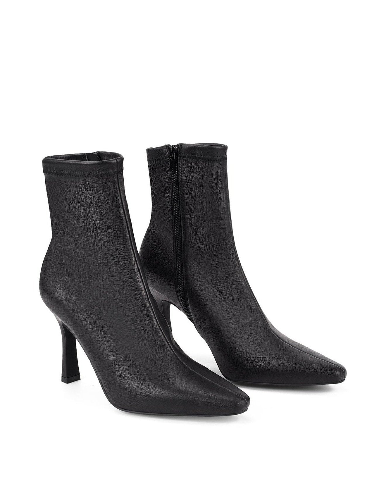 Dillon Women's Black Stretch Leather Ankle Boots - Comfortable & Stylish for Work, Casual Outfits & Evening Wear