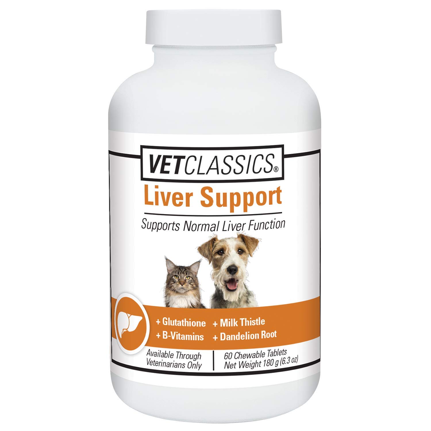 Vet Classics Liver Support Supplement for Dogs & Cats - Liver Function Aid with B-Vitamins, Glutathione & Milk Thistle - 60 Soft Chewable Tablets - Supports Detox & Digestive Health - Perfect for Senior Pets & Daily Wellness Routine