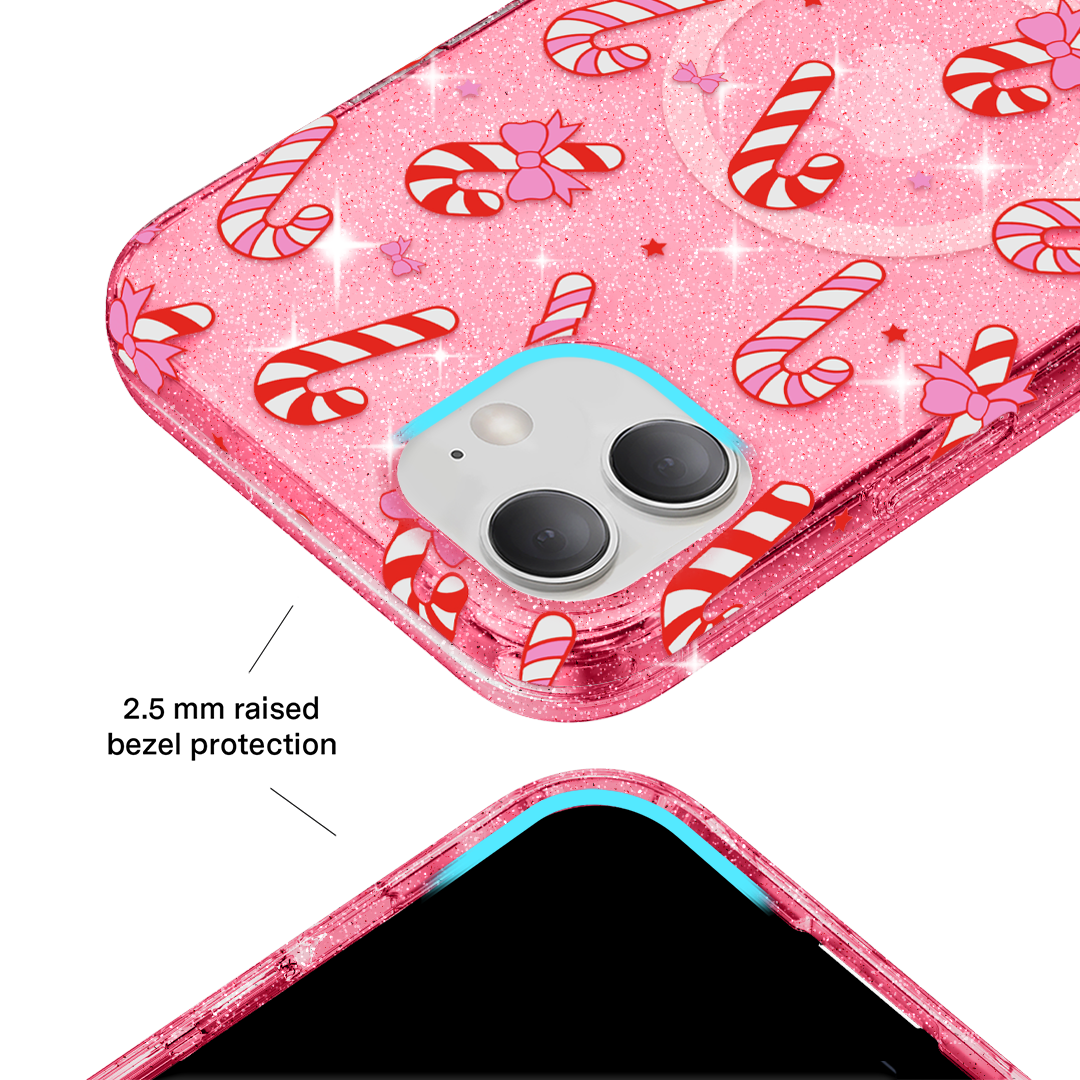 Pink Peppermint Princess iPhone Case - Cute Floral Design Protective Cover for iPhone 13/14/15 - Perfect for Girls, Teens & Women - Great Gift for Birthday, Christmas & Everyday Use