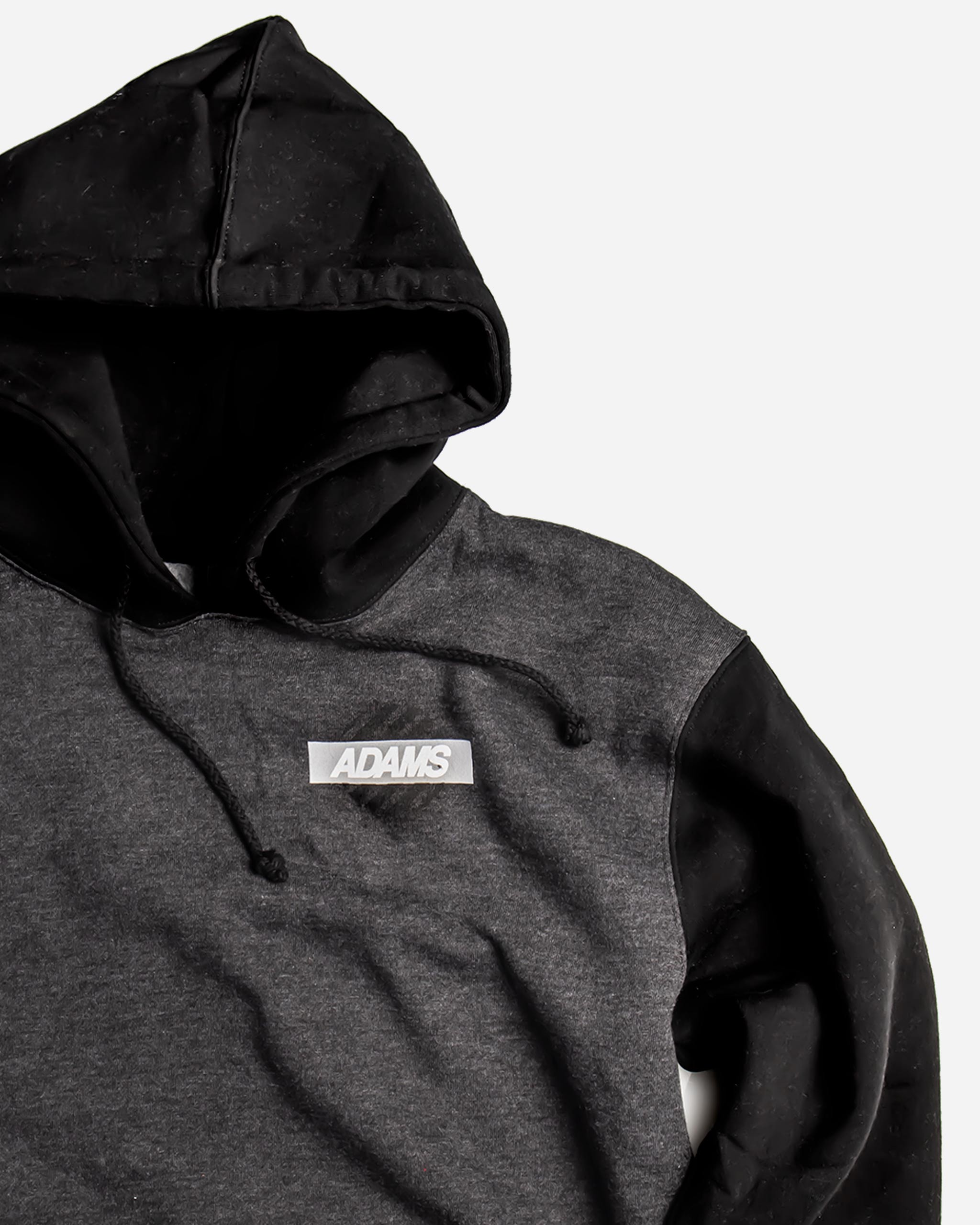 Adam's Black & Grey Two-Tone Crosswalk Hoodie for Men - Stylish Streetwear Pullover for Urban Fashion & Casual Wear