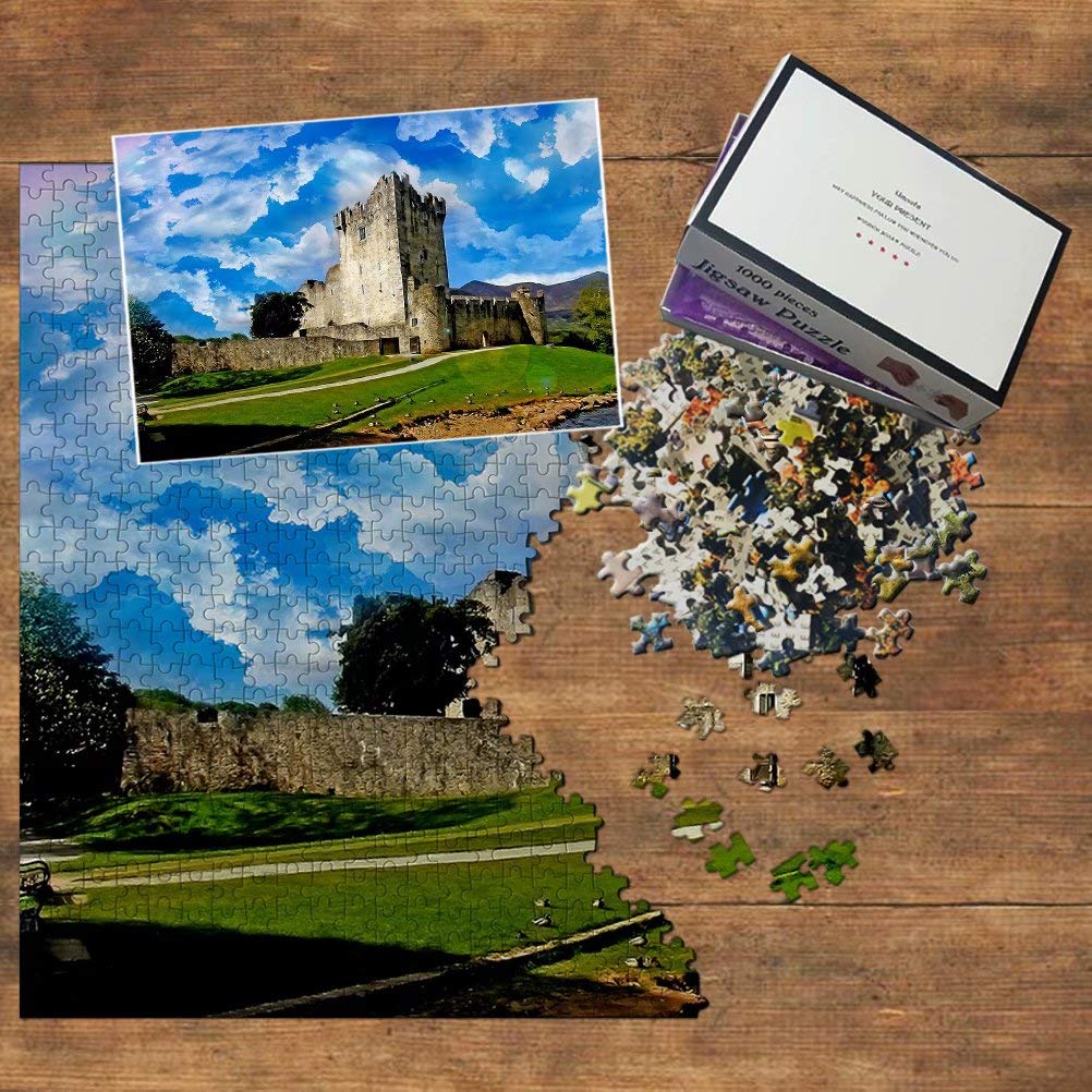 1000-Piece Ireland Ross Castle Killarney Jigsaw Puzzle - Premium Wooden Travel Souvenir & Home Decor for Adults, Teens, Family Game Night & Irish-Themed Parties