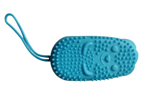 NAIDEV Silicone Double Sided Exfoliating Body Scrubber - Deep Cleaning Bath Brush for Women & Men - Massage & Exfoliate Skin - Creates Rich Bubbles - Perfect for Shower, Spa & Daily Skincare Routine (Blue)