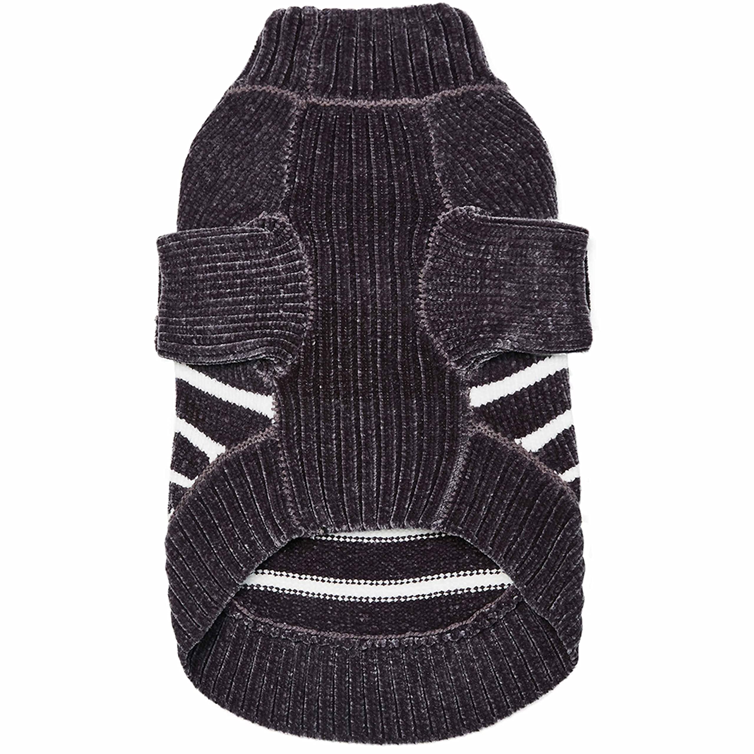 Blueberry Pet Ultra Soft Dog Sweater - Warm Winter Coat for Small Dogs, Chic Grey Fleece Sweater (10