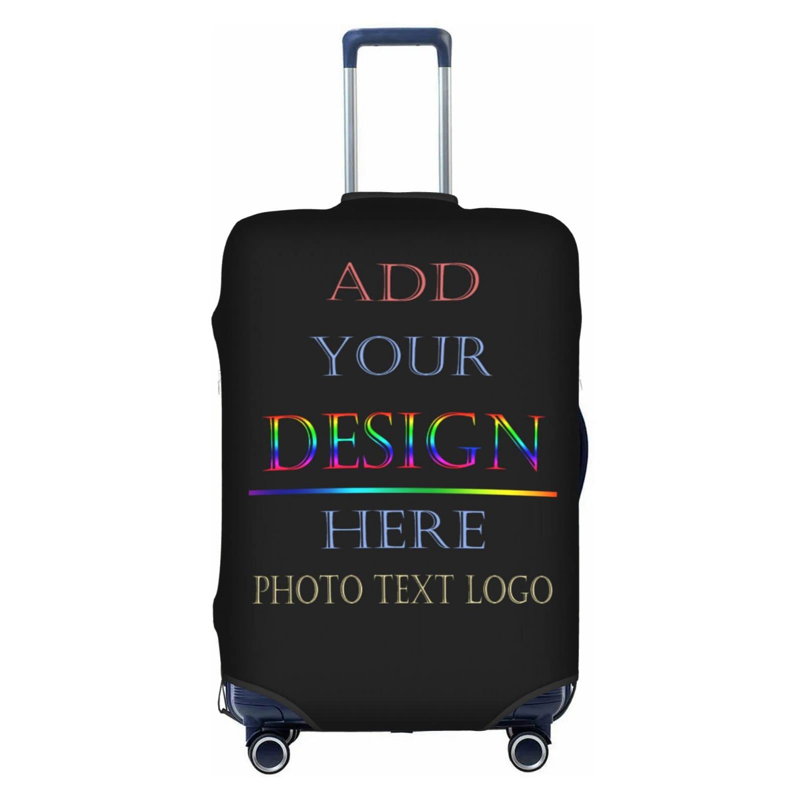 Custom Personalized Luggage Protector Cover - Add Your Photo & Text - Funny Anti-Scratch Suitcase Cover - Multiple Sizes Available (Medium) - Perfect for Travel, Gifts & Unique Identification