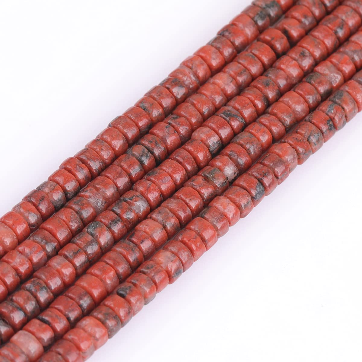 2X4mm Smooth Red Jasper Rondelle Beads - 155Pcs 15