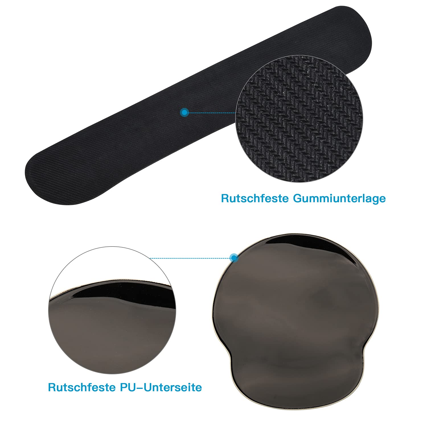 AOKSUNOVA Ergonomic Mouse Pad with Wrist Support - Comfortable Gel Cushion for Computer, Gaming & Office Work - Reduce Wrist Pain & Fatigue During Long Hours of Typing or Gaming