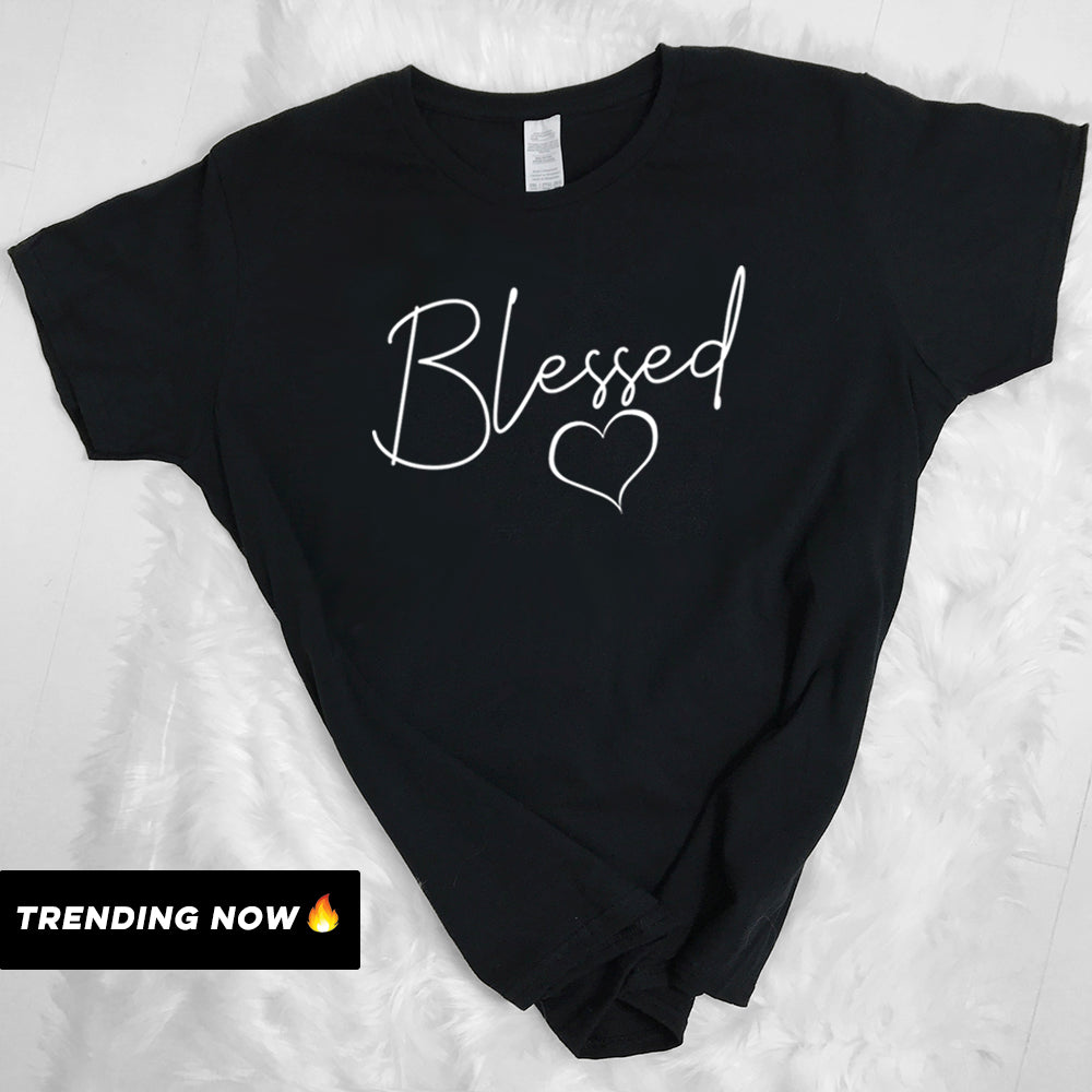 Blessed Heart Graphic T-Shirt for Men & Women - Trendy Christian Faith Apparel - Perfect for Church, Worship & Everyday Wear