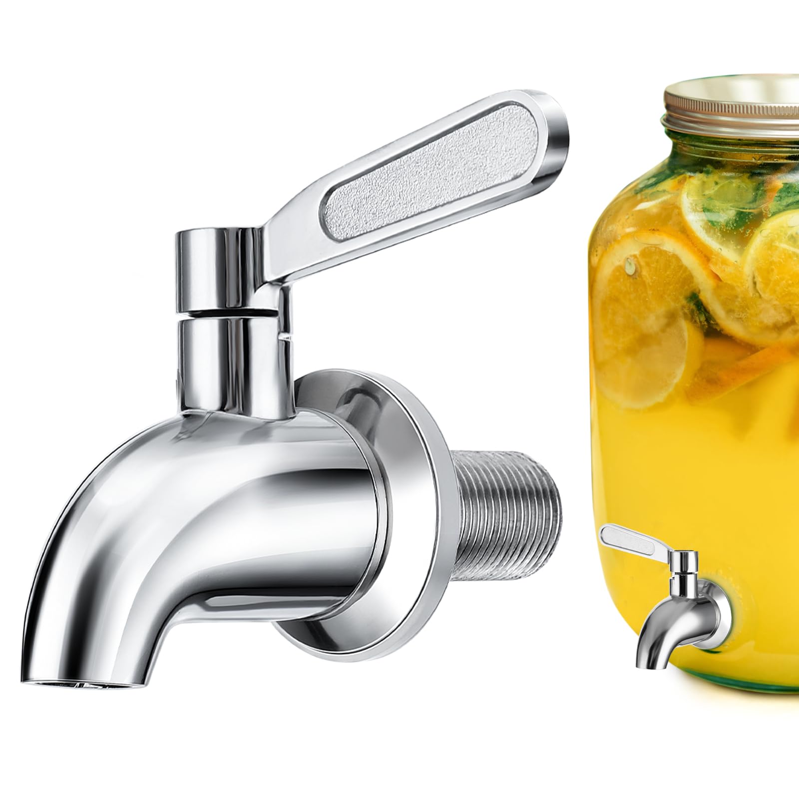 Stainless Steel Beverage Dispenser Spigot - No Leak Water Spout Tap for Drink Buckets, Glass Jugs & Water Dispensers - Perfect for Parties, Camping & Home Use