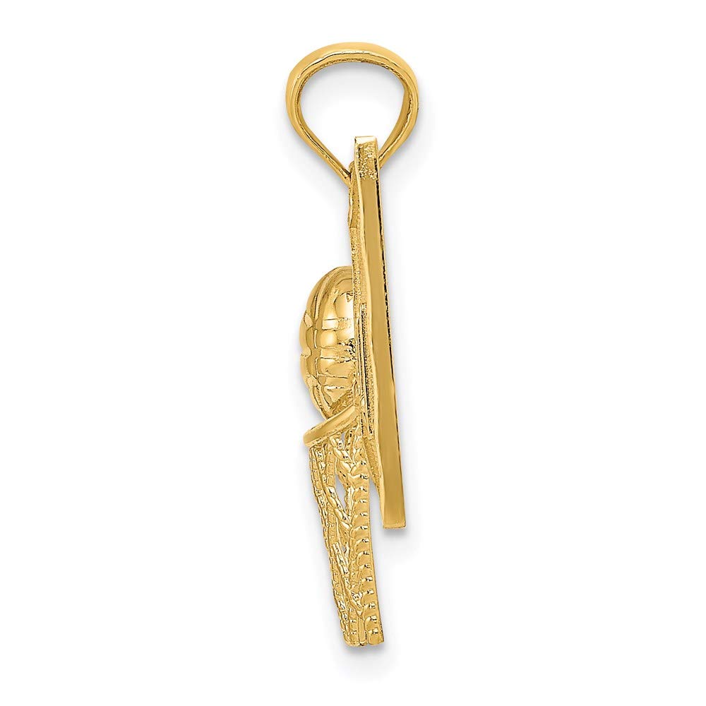 14k Yellow Gold Basketball Hoop Pendant - Perfect for Sports Fans & Jewelry Lovers