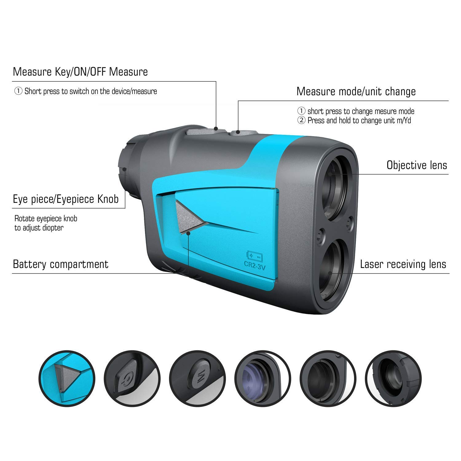Mileseey Professional Golf Laser Rangefinder 660 Yards with Slope Compensation - Fast Flag Lock, 6X Magnification for Accurate Distance, Angle & Speed Measurement - Perfect for Golfing, Hunting & Outdoor Sports