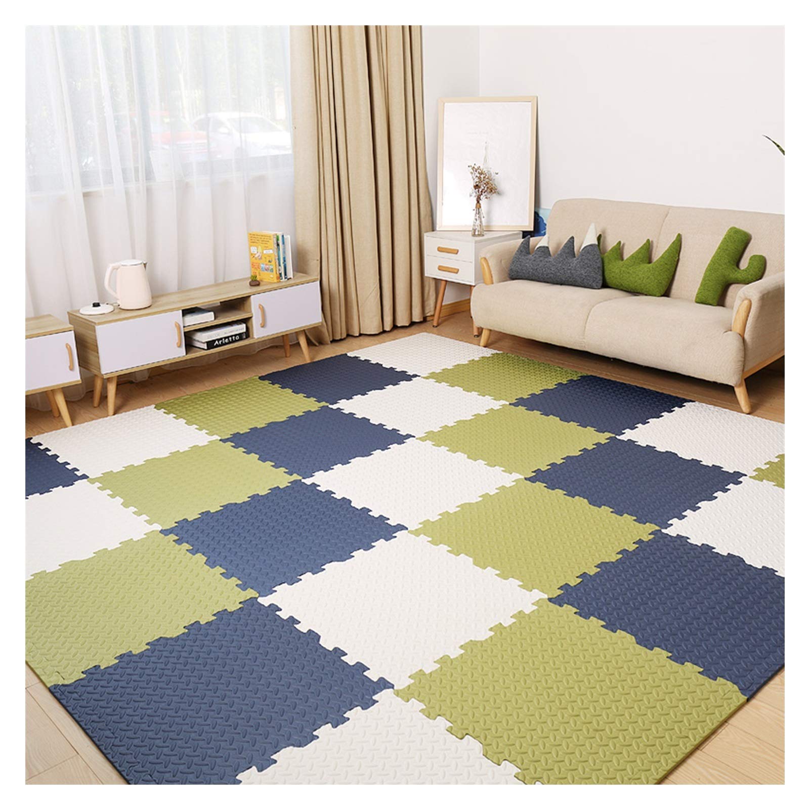 Non-Toxic ALGFree Foam Puzzle Mat for Kids & Babies - Soft Interlocking EVA Floor Tiles for Playroom, Nursery & Crawling - 30x30x1.2cm (40pcs) - Custom Colors - Safe Play Area for Toddlers, Daycare & Home Learning Activities