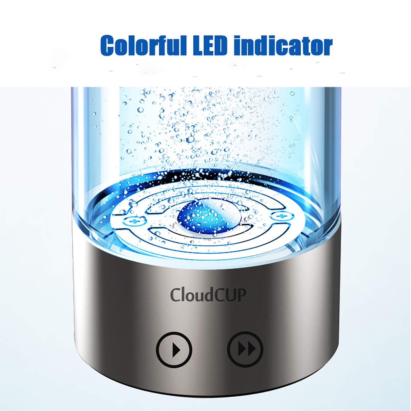 Portable Hydrogen Water Bottle Generator - USB Rechargeable Ionizer with 3/5 Minute Modes, 480ml Glass Bottle for High Concentration Hydrogen Water | Perfect for Travel, Gym & Daily Hydration