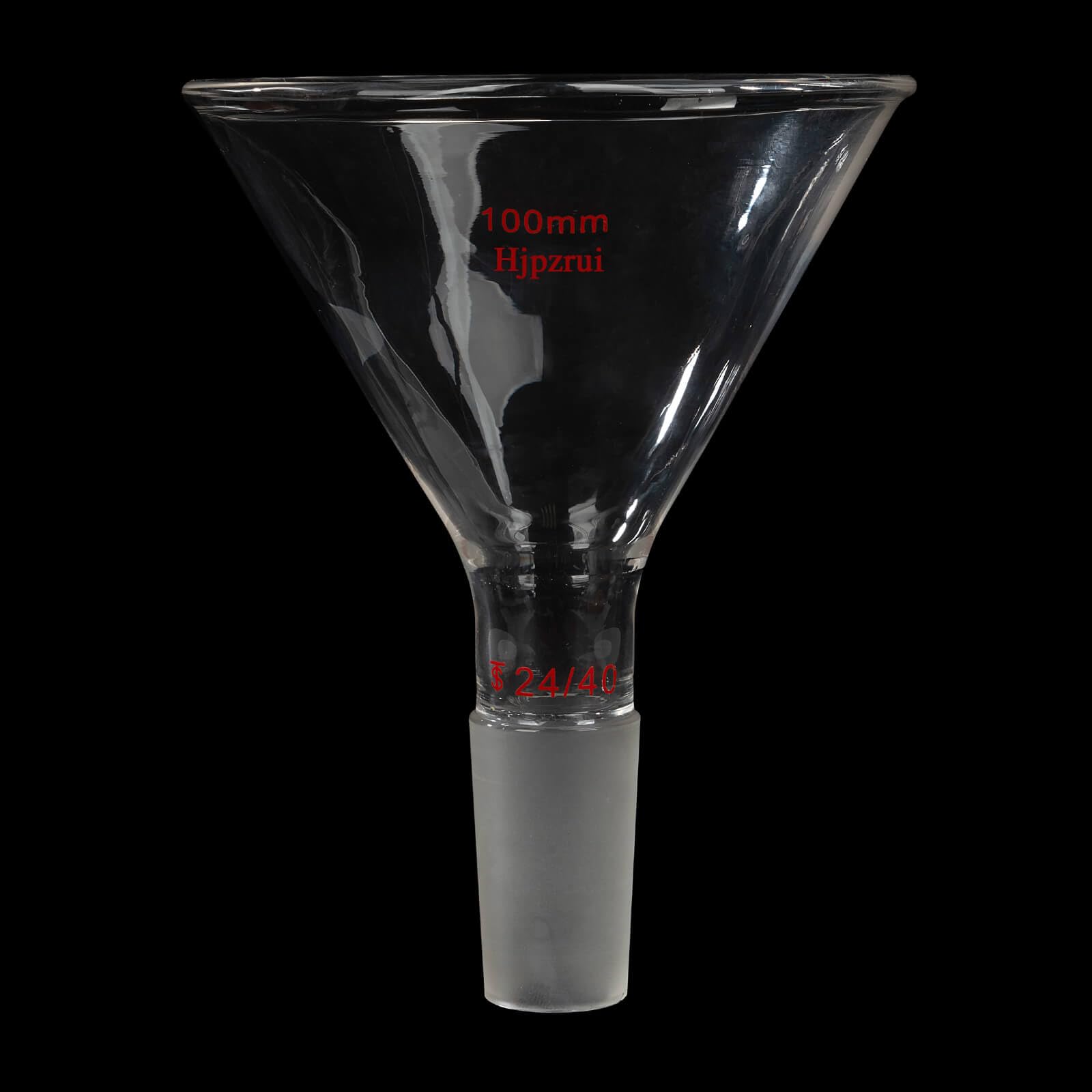 Premium Glass Funnel with 24/40 Inner Joint - 100mm Top Diameter Lab Filter Funnel for Powder Transfer, Chemistry Experiments & Essential Oil Distillation - Ideal for Laboratories, Home Brewing & DIY Projects