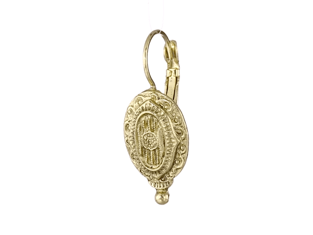 1928 Jewelry Baroque Insignia Oval Drop Earrings - Vintage Style Dangle Earrings for Women - Perfect for Weddings, Parties & Special Occasions