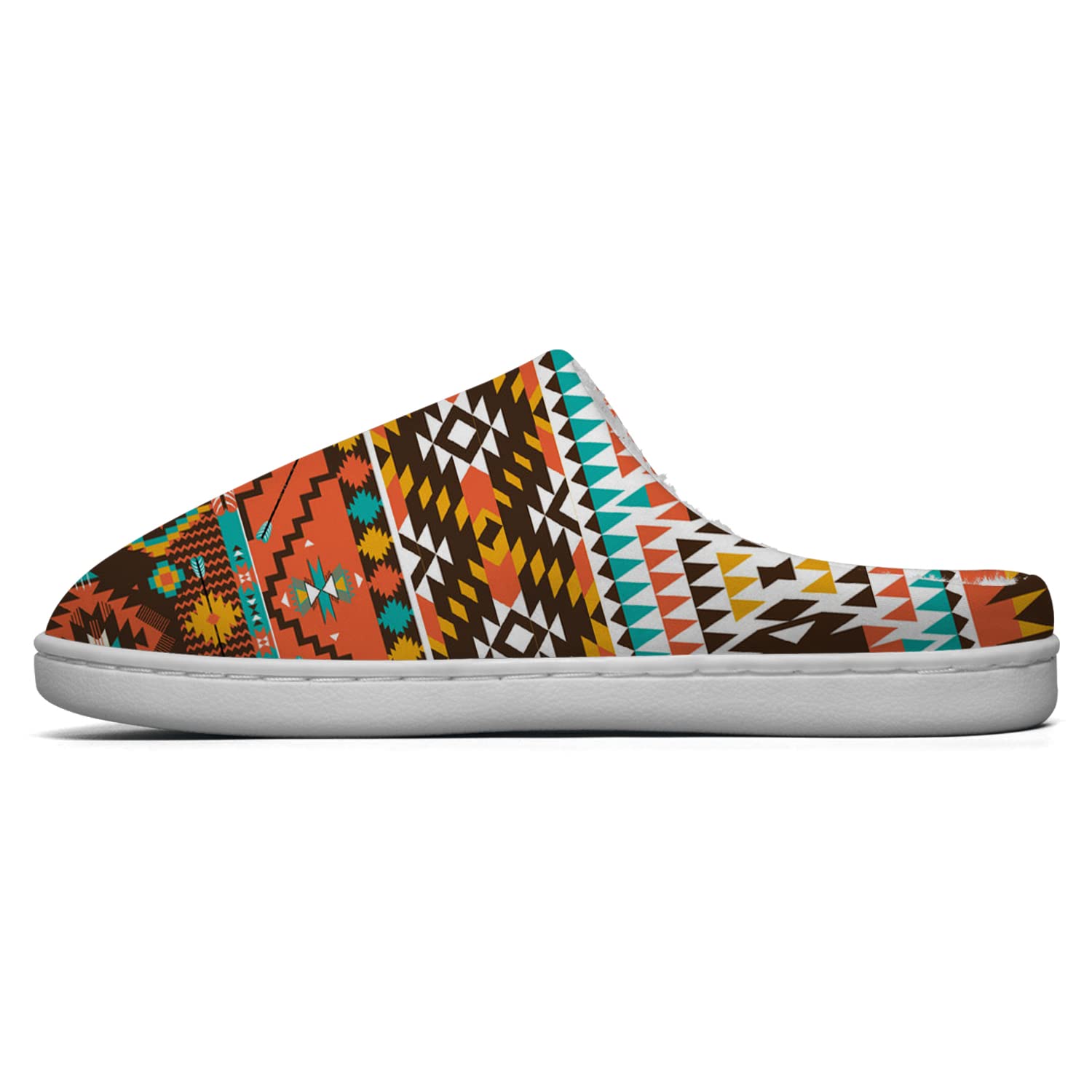 **Ciadoon Aztec Slippers for Women & Men - Memory Foam Fuzzy House Slippers, Slip-On Winter Sandals - Cozy Indoor/Outdoor Shoes for Home, Gifts & Relaxation**