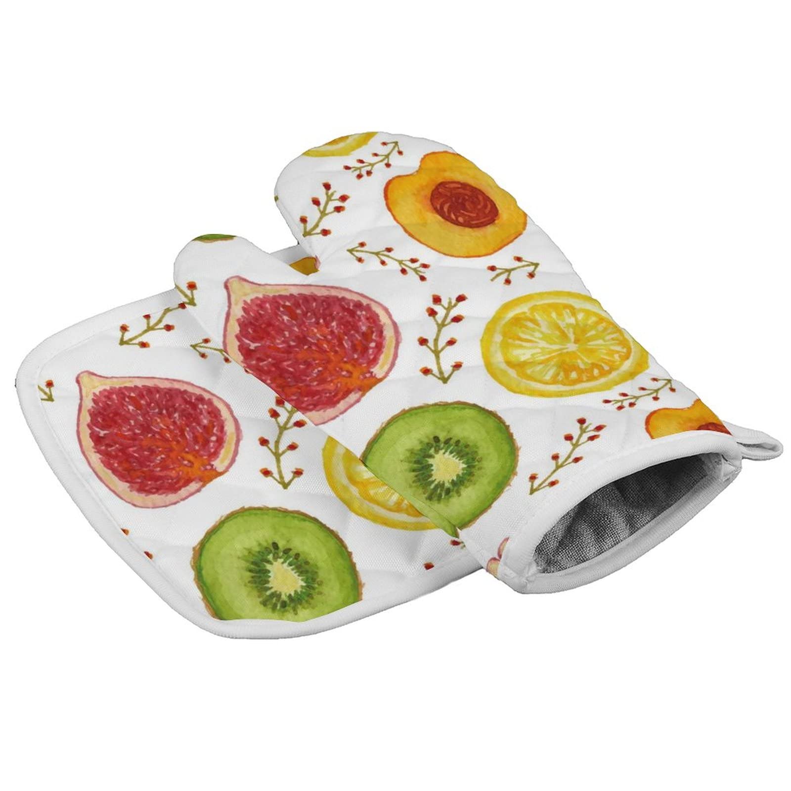 Heat Resistant Oven Mitts and Pot Holders Set - Cotton Lined Kitchen Gloves for Cooking, Baking, BBQ & Grilling - Non-Slip Hot Pads for Safe Handling of Hot Pots, Pans & Baking Trays
