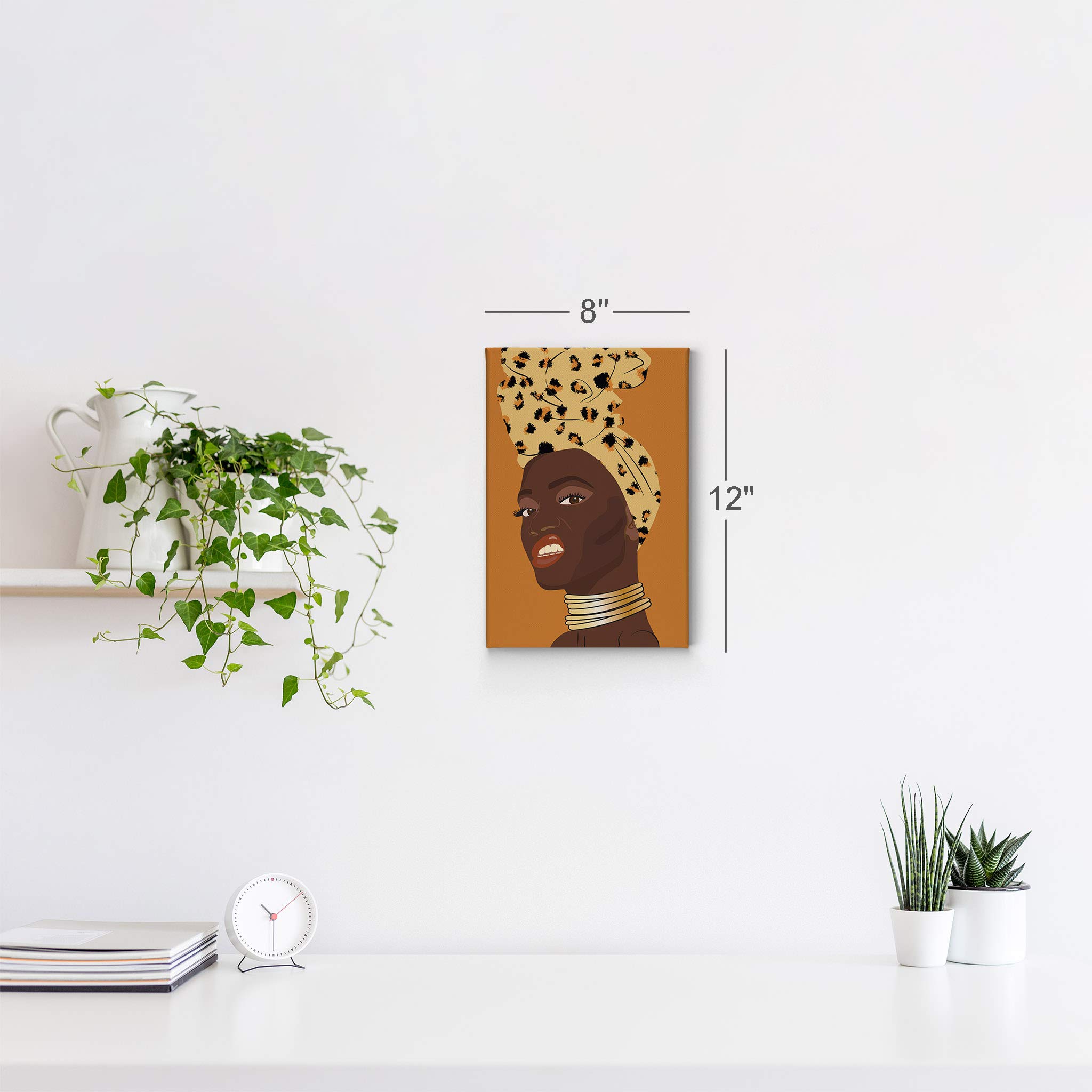 African American Wall Art Canvas Prints - Black Art Wall Decor for Home & Office, African American Black Girl Art, Gold Necklace Wall Decor, 36x24 Inches - Perfect for Living Room, Bedroom & Gallery Display