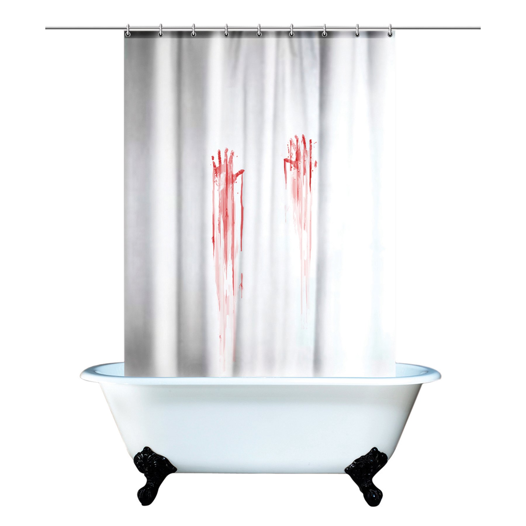 Spinning Hat Blood Bath Shower Curtain - Horror Movie Inspired Bathroom Decor for Halloween, Haunted Houses & Themed Parties