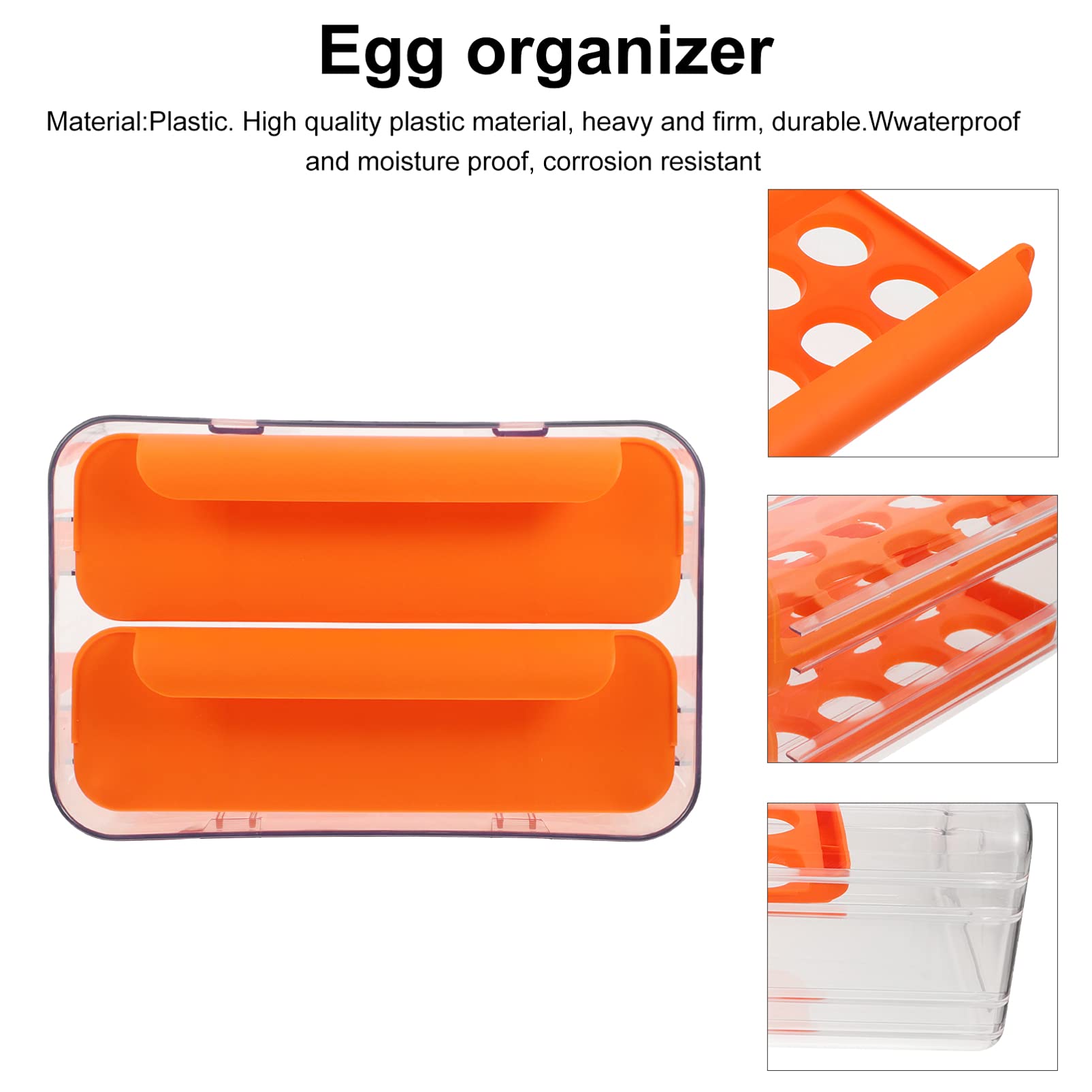 Egg Storage Container - 12 Slot Egg Holder for Refrigerator, Durable Plastic Egg Organizer Tray with Lid, Perfect for Kitchen, Camping, and Picnic Use