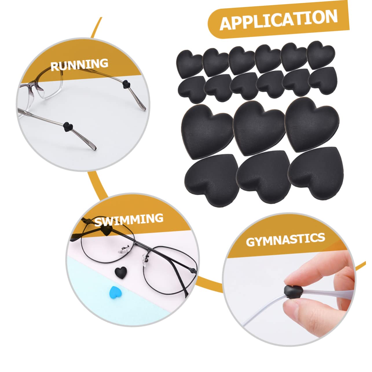 Minkissy 32 Pairs Non-Slip Glasses Ear Grips - Anti-Slide Eyeglass Holders, Soft Silicone Ear Hooks for Small Frames - Perfect for Reading, Sports & Daily Wear Accessories