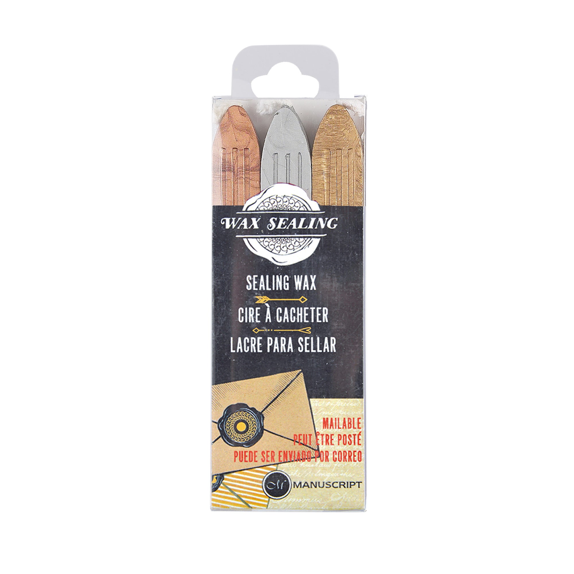 3 Pack Sealing Wax Sticks - Gold, Silver & Bronze Colors for DIY Wedding Invitations, Gift Wrapping & Calligraphy Projects
